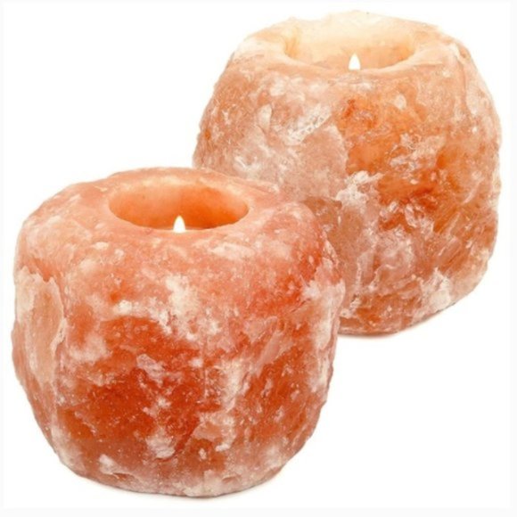 Healing Crystals Other - 1 SET LEFT! 2 Giant Himalayan Salt Candle Holders